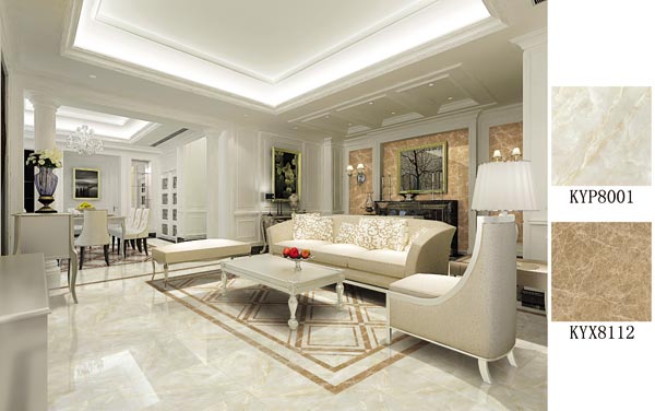 陶瓷一线品牌银河集团9873cm瓷砖美式客厅效果图