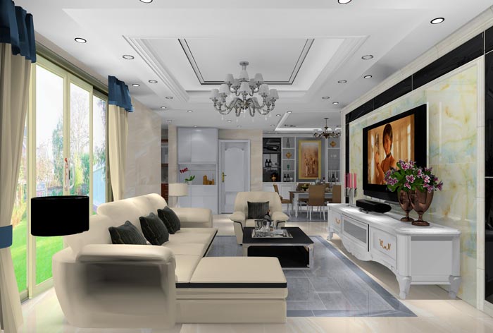 银河集团9873cm家装：：井冈山协调家园安顿小区130㎡简欧气概装修鉴赏