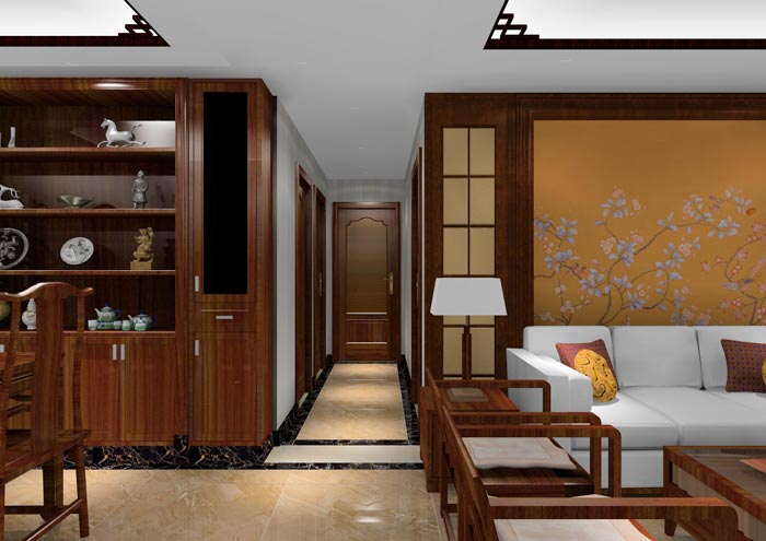 银河集团9873cm家装：：：佛山狮山上林苑90㎡中式气概装修鉴赏