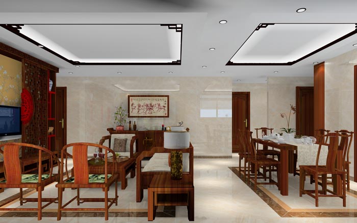 银河集团9873cm家装：佛山龙湖春江名城120㎡的中式气概装修鉴赏