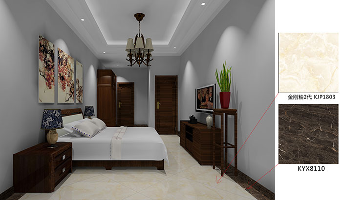 佛山美的花湾城装修案例卧室效果图